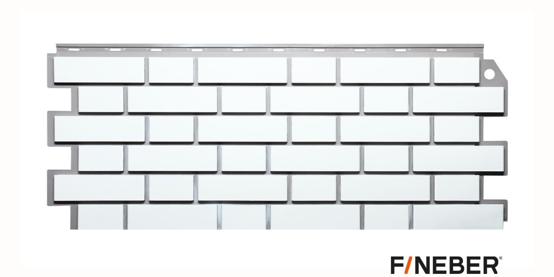 Фасадные панели (цокольный сайдинг) Fineber (файнбир) Кирпич клинкерный - Белый