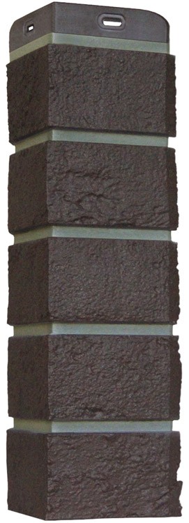 Угол для фасадных панелей Grand Line (Гранд Лайн) Коллекция Кирпич Состаренный Шоколадный